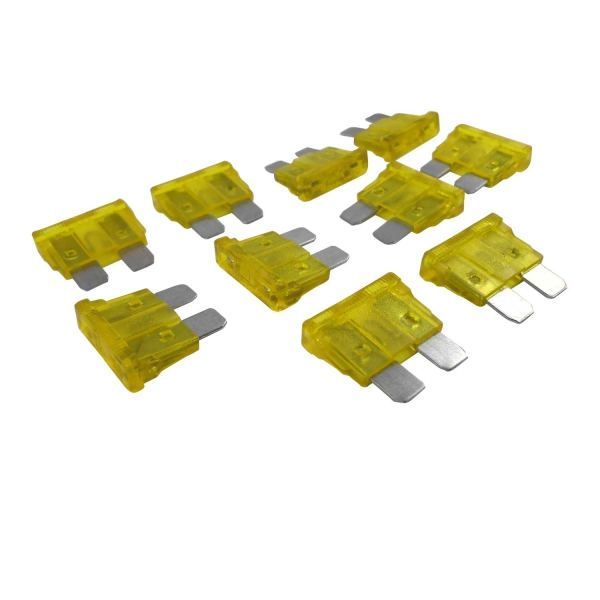 Kit com 10 Fusíveis Lamina Amarelo 20A - Cód.6747