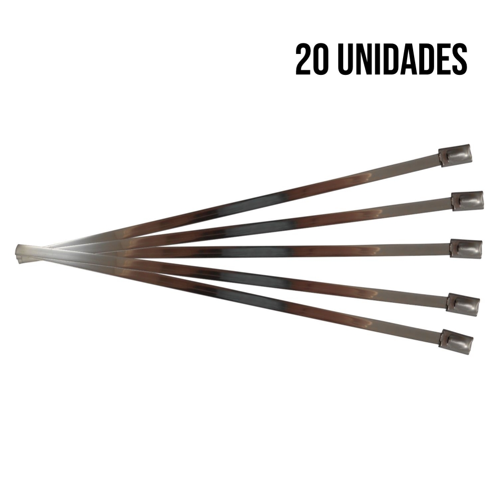 Kit 20 Abraçadeiras Zip Tie Inox 200mm - Cód.6889