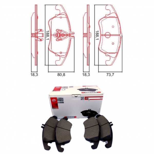 Pastilha de Freio Diant. Ferodo HQF2408 C280, C350- Cód.5620