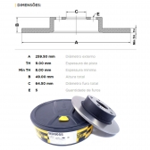 Kit Disco de Freio BD0055 Tras. Honda Accord - Cód.5457