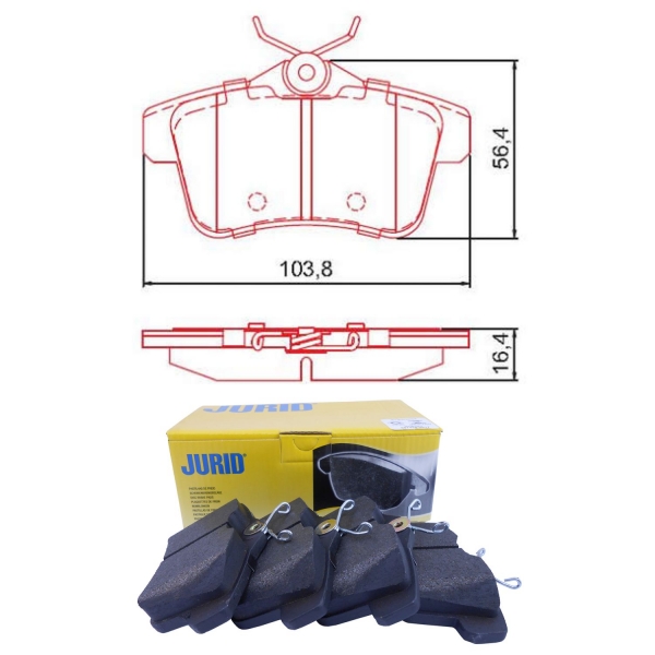 Pastilha de Freio Tras. Jurid HQJ2354 C4, DS4, DS5- Cód.4958