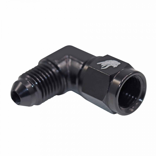 Conexão Curta 90° Femea 4ANx4AN Macho All Black - Cód.9465
