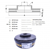 Kit Disco Freio BD5056 Diant. Marea, Idea, Palio - Cód.4418