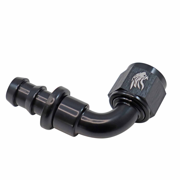 Conexão de Mangueira Curva 90° 1/2 x 8AN All Black -Cód.7819