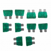 Kit com 10 Fusíveis Lamina Verde 30A - Cód.6746