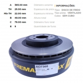 Kit Disco de Freio BD7368 Tras. Range Rover - Cód.3671