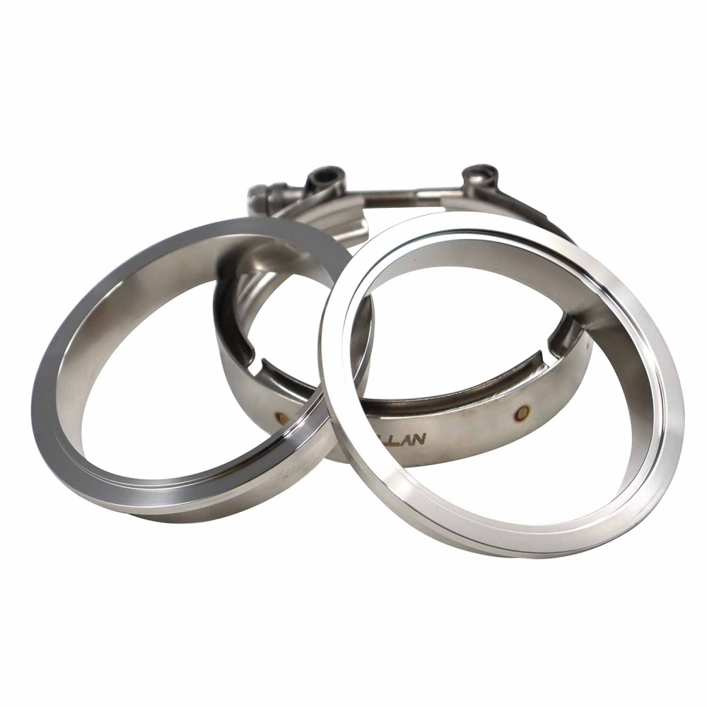 Kit Abraçadeira V-Band com Flanges Inox 3 1/2\\\