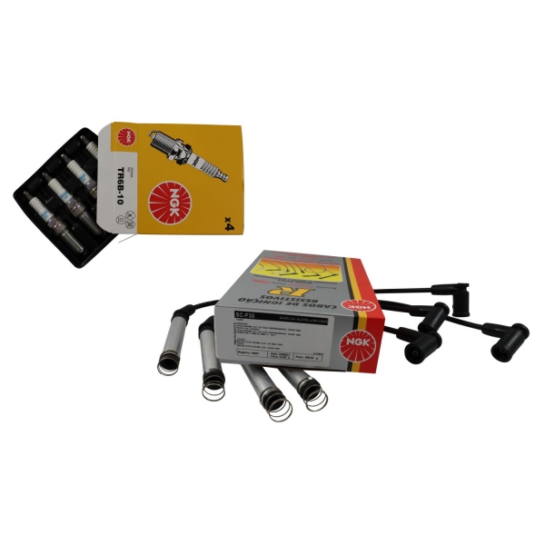 Kit de Cabos de Velas e Velas de Ignição Zetec 1.6 -Cód.4033