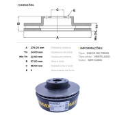 Kit Disco de Freio BD0033 Diant. Subaru Forester - Cód.3571