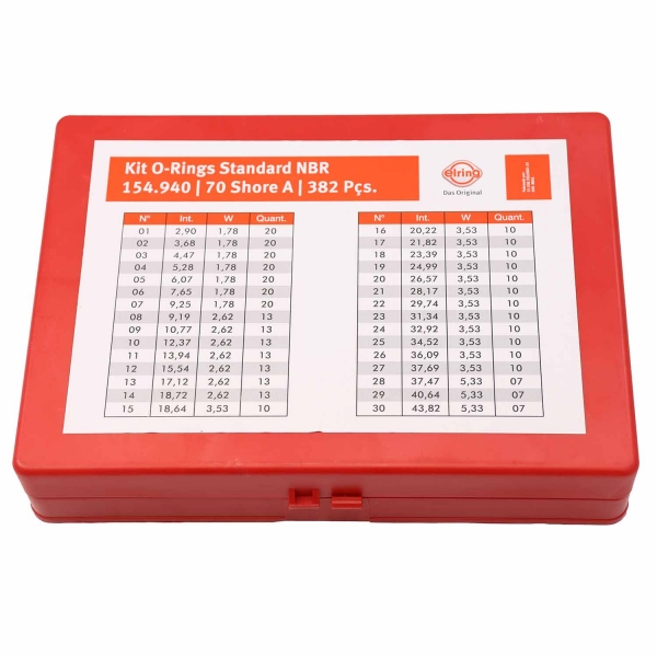 Kit de Anéis Oring NBR Elring 154.940 Polegadas - Cód.11762