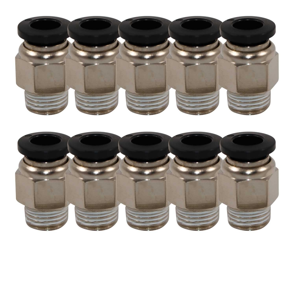 Kit 10 Conexão Pneumática Engate Rápido 1/8NPTx8mm-Cód.8332