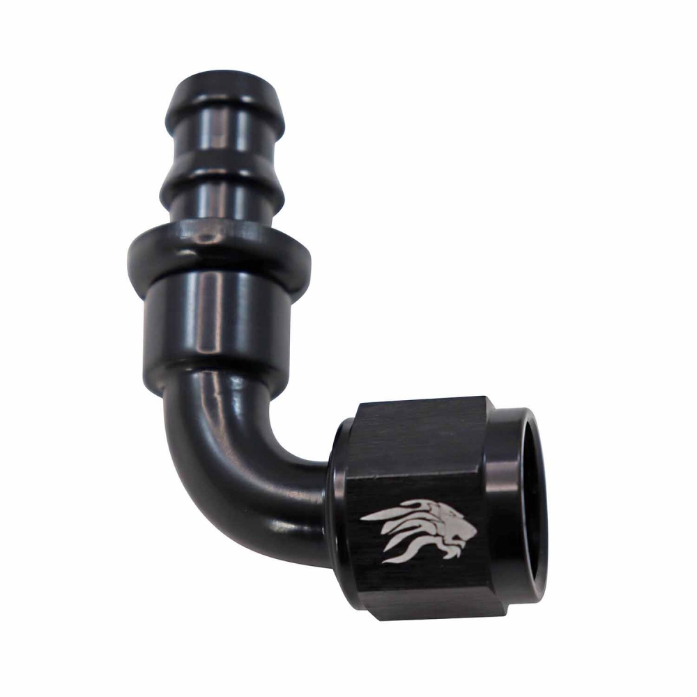 Conexão de Mangueira Curva 90° 1/2 x 8AN All Black -Cód.7819