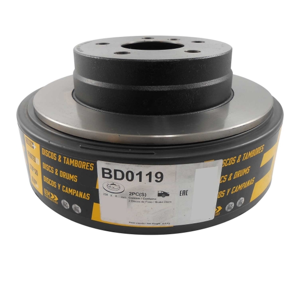 Kit Disco de Freio BD0119 Tras. Mercedes A200, B200-Cód.7001
