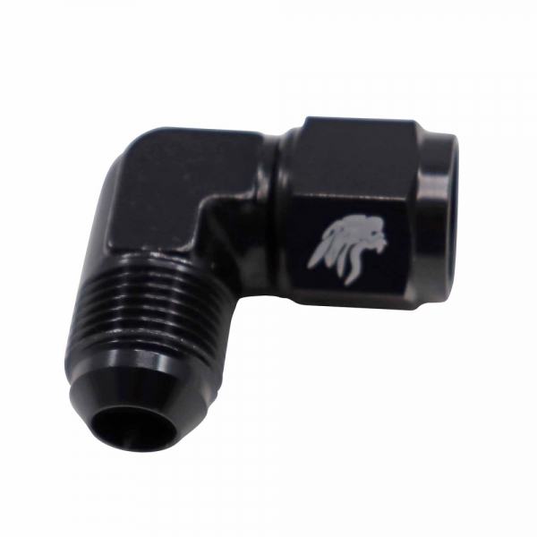 Conexão Curta 90° Femea 8AN x 8AN Macho All Black - Cód.9452