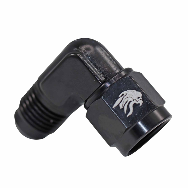 Conexão Curta 90° Femea 6AN x 6AN Macho All Black - Cód.9432