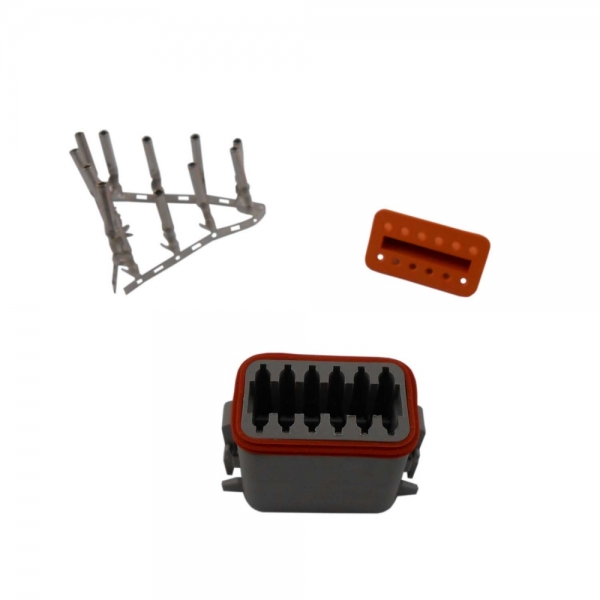 Conector Elétrico Fêmea 12 Vias Deutsch DT06-12SA - Cód.6934