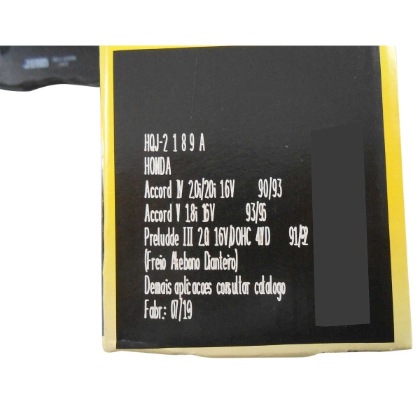 Pastilha de Freio Diant. Jurid HQJ2189A Accord - Cód.7356