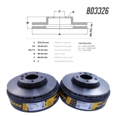 Kit Disco de Freio BD3326 Diant. L.E L.D Touareg - Cód.3612