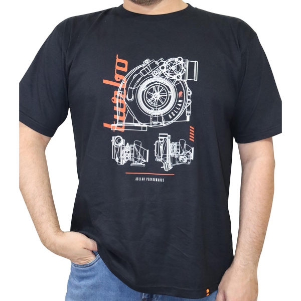 Camiseta Preta Turbo Masculina Asllan Tam. P - Cód.9743