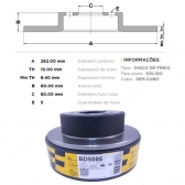 Kit Disco de Freio BD5086 Tras. Lancer 2.0  - Cód.3850