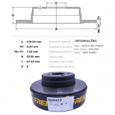 Kit Disco de Freio BD0412 Tras. Mercedes C180 - Cód.4765