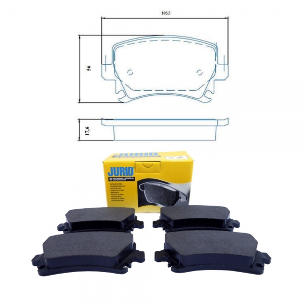 Pastilha de Freio Traseiro Jurid HQJ2209 VW Jetta - Cód.2516