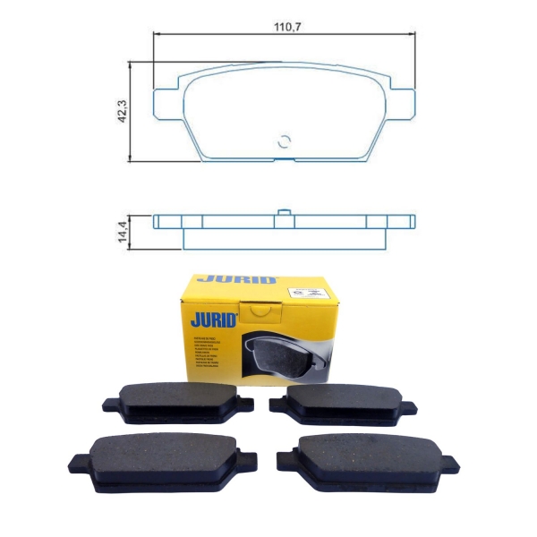 Pastilha de Freio Traseiro Jurid HQJ2213 Fusion - Cód.3179