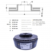 Kit Disco de Freio BD9046 Diant. GM Tigra, Corsa - Cód.4436