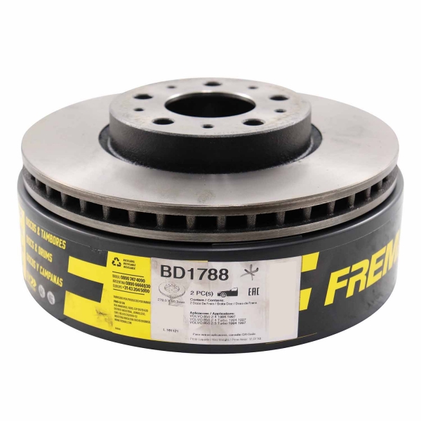 Kit Disco de Freio BD1788 Diant. Volvo 850 T5, S70 -Cód.8933