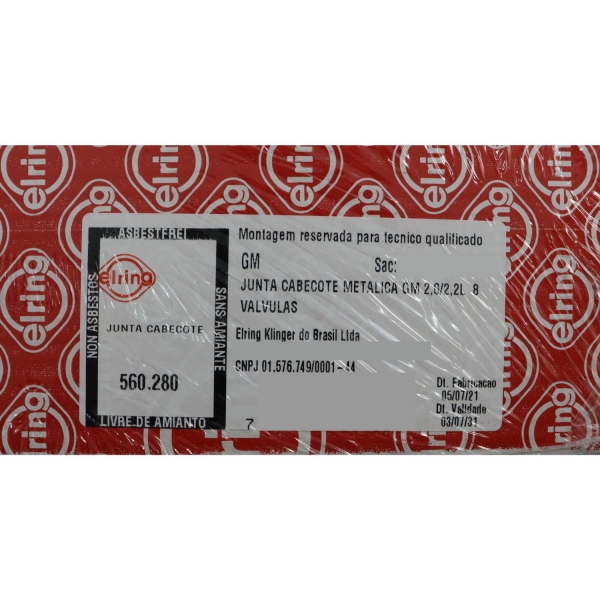 Junta de Cabeçote Elring B86.040 GM Astra, Vectra - Cód.7640