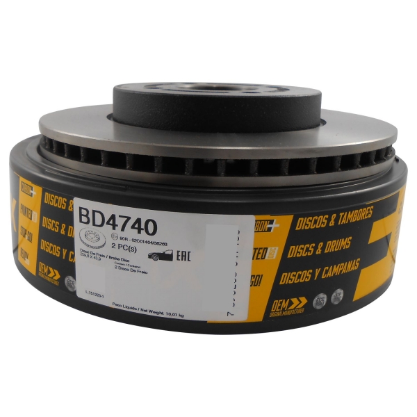 Kit Disco de Freio BD4740 Diant. Nissan March 1.0 - Cód.3849