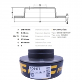 Kit Disco Freio BD6477 Tras. Mercedes C180, C200 - Cód.3659