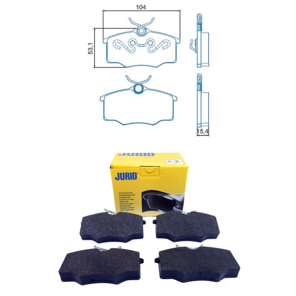 Pastilha Diant. Jurid HQJ2054 VW Gol, Voyage - Cód.3182