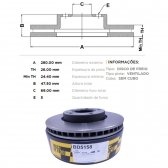 Kit Disco de Freio BD5158 Diant. Cerato 2.0 - Cód.5049