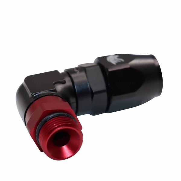 Conexão Curta 90° Macho 8AN x Mangueira 10AN R&B - Cód.9472