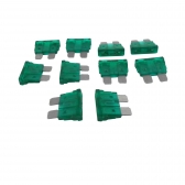 Kit com 10 Fusíveis Lamina Verde 30A - Cód.6746