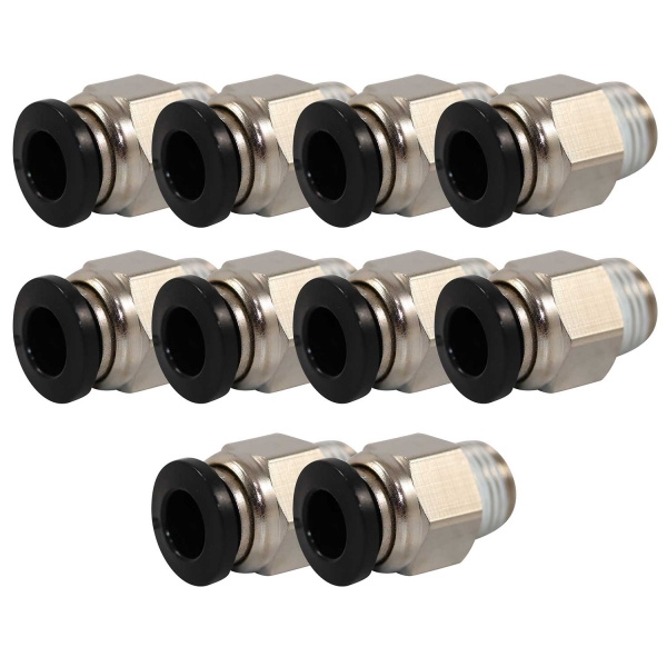 Kit 10 Conexão Pneumática Engate Rápido 1/8NPTx6mm -Cód.8330