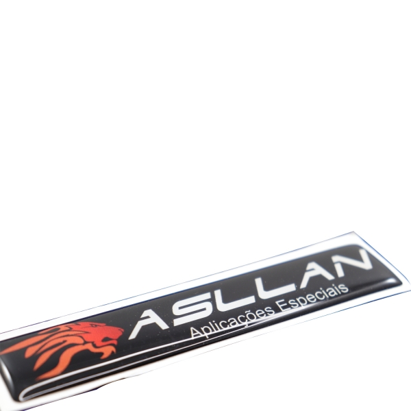 Par de Adesivos Asllan Resinado Preto 12 x 2,5cm - Cód.10858