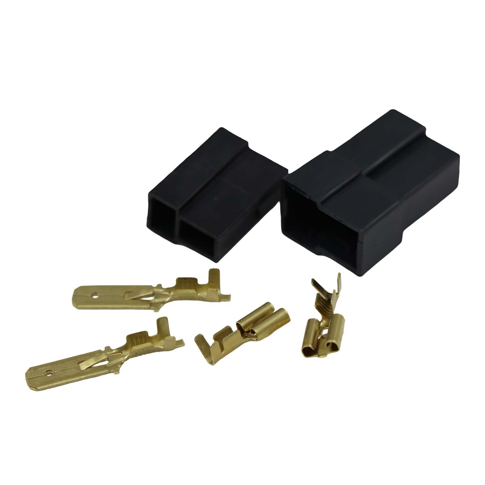 Conector 2 vias ETE7502PR Macho e Fêmea 6.3mm - Cód.14296