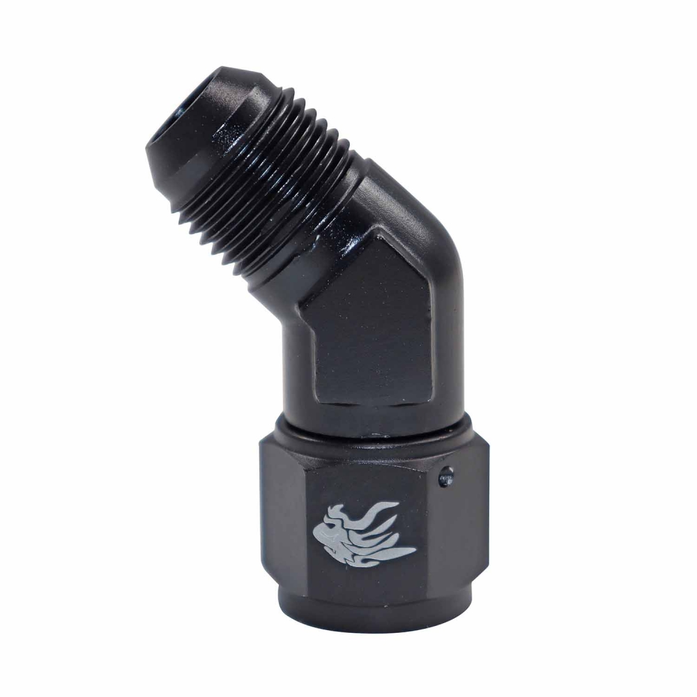 Conexão Curta 45° Femea 8AN x 8AN Macho All Black - Cód.9469