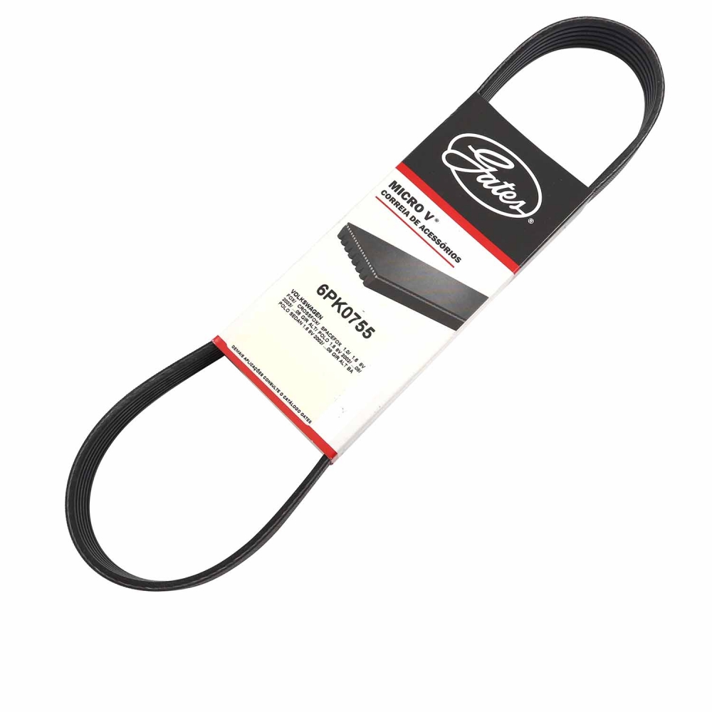 Correia Micro-V Gates 6PK0755 VW Gol, Fox, Polo - Cód.11730