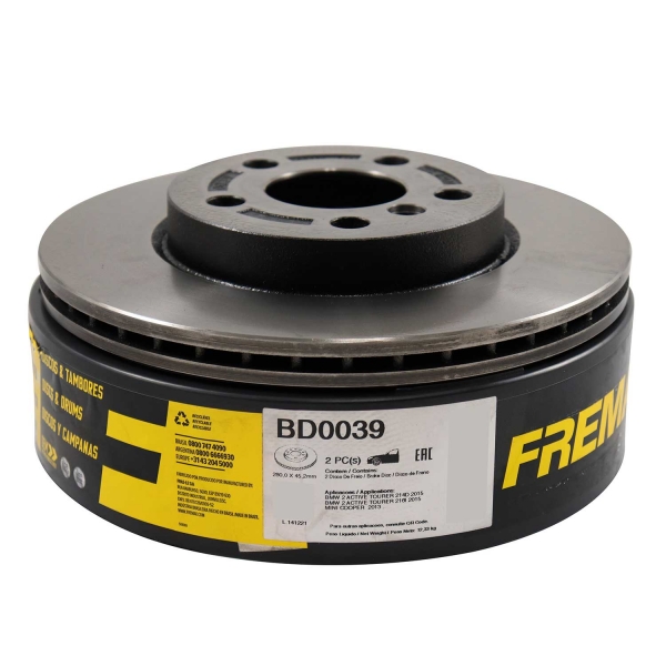 Kit Disco de Freio Diant. BD0039 Mini Cooper 1.6 - Cód.8406