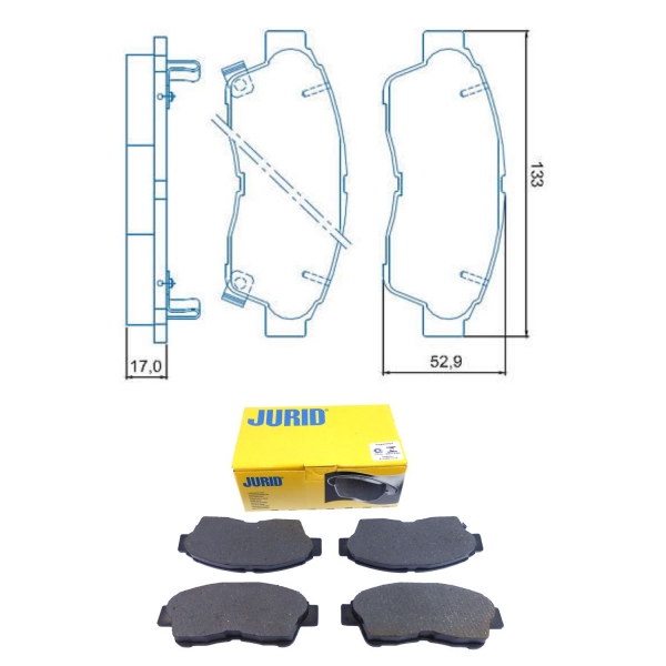 Pastilha de Freio Dianteiro Jurid HQJ2105A RAV4 - Cód.5131