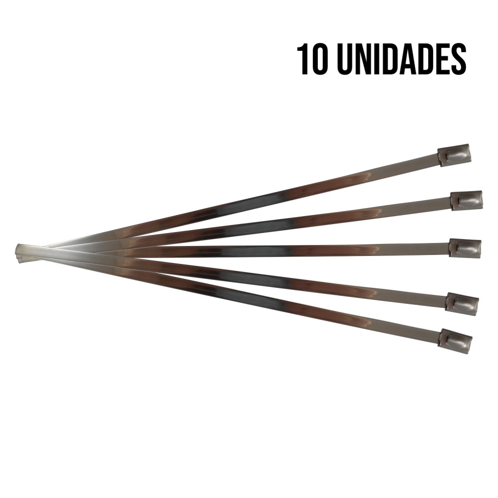 Kit 10 Abraçadeiras Zip Tie Inox 200mm - Cód.6888