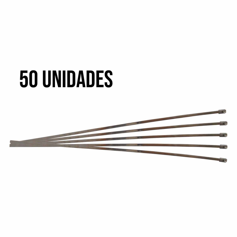 Kit 50 Abraçadeiras Zip Tie Inox 400mm - Cód.6887