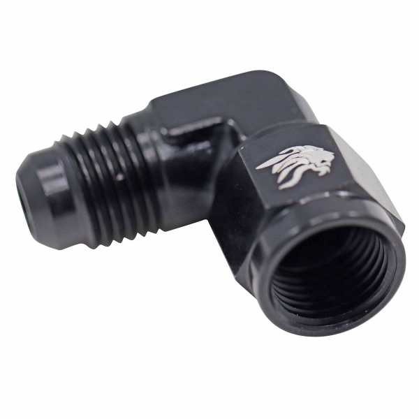 Conexão Curta 90° Femea 6AN x 6AN Macho All Black - Cód.9432