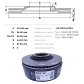 Kit Disco de Freio BD5130 Diant. H1, HR - Cód.4419