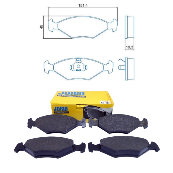 Pastilha de Freio Dianteiro Jurid HQJ2008 VW Gol - Cód.3176