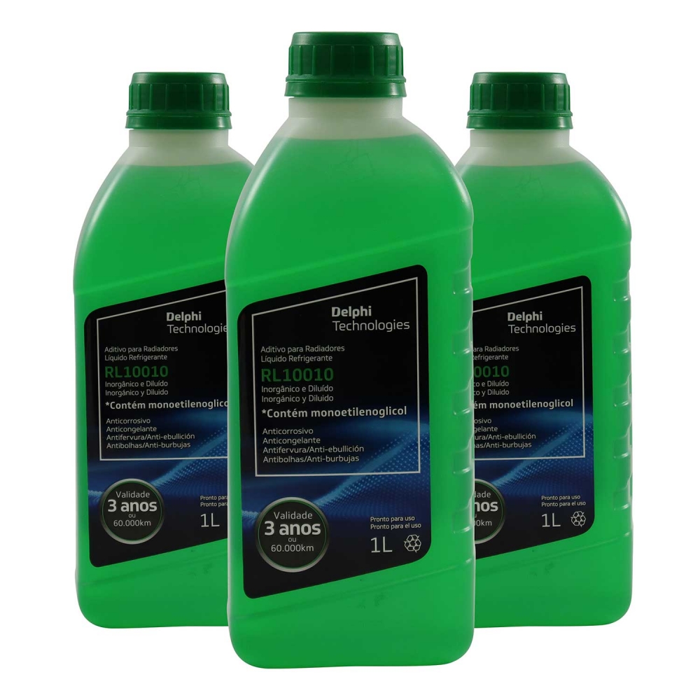 Kit 3 Aditivos Radiador Delphi Diluído Verde RL10010-Cód8487