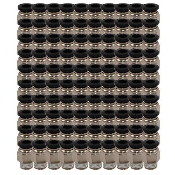 Kit 100 Conexão Pneumática Engate Rápido 1/8NPTx8mm-Cód.8333